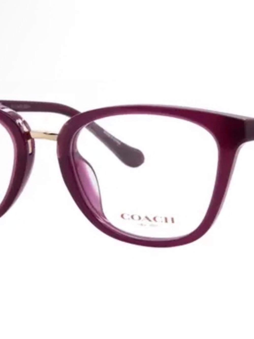 Coach Women's Burgundy Plum Cat-Eye Optical Eye Glasses